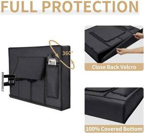 img 2 attached to 📺 Outdoor TV Cover - 24 Inches, Fully Covered, Waterproof and Weatherproof TV Protector for Most TV Mounts, Easy-Going Design, Dark Gray - Includes Free Cleaning Cloth