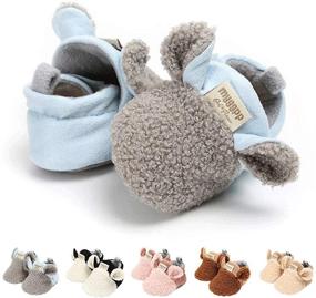 img 4 attached to Soft Anti-Slip Sole Slipper Booties - Cozy First Walkers Shoes for Baby Boys and Girls