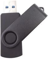 💡 high-speed usb 3.0 swivel flash drive with led indicator - bulk 16gb thumb drive for quick data transfer, black-body design logo