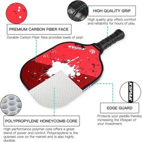 img 1 attached to 🎾 XS XSPAK Pickleball Paddles Set: Lightweight Set of 2 Paddles with Bag & 4 Indoor Balls for Men and Women - Carbon Face, Polymer Honeycomb Core