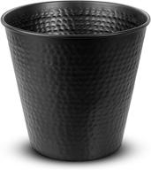 🗑️ monarch abode hammered matte black metal waste basket trash bin logo