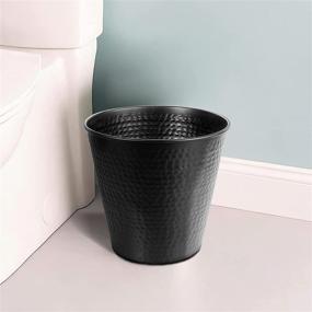 img 3 attached to 🗑️ Monarch Abode Hammered Matte Black Metal Waste Basket Trash Bin