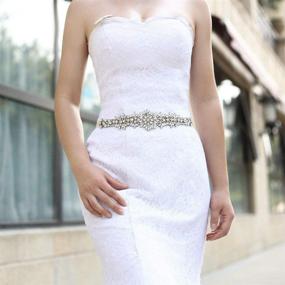 img 2 attached to Elegant Rhinestone Wedding Belt Bridal Sash for Evening Party Dresses - ZHENM Belt Sashes