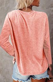 img 2 attached to YesNo TY2 Women's Casual Loose Long 👚 Sleeve Solid Tops with Pocket: A Perfect Pullover Sweatshirt