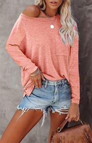 img 3 attached to YesNo TY2 Women's Casual Loose Long 👚 Sleeve Solid Tops with Pocket: A Perfect Pullover Sweatshirt