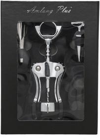 img 1 attached to 🍷 Amlong Plus Basic Wine Opener Gift Set of 4: Open, Stop, Pour, and Cut with Style