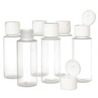 🧴 6-pack of bpa-free 2oz clear plastic squeeze bottles with flip cap - tsa travel size 2 ounce - by chica and jo logo