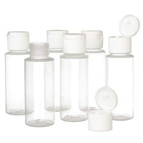 img 4 attached to 🧴 6-Pack of BPA-Free 2oz Clear Plastic Squeeze Bottles with Flip Cap - TSA Travel Size 2 Ounce - By Chica and Jo