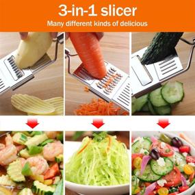 img 3 attached to 🥕 3-in-1 Handheld Vegetable Slicer: Effortlessly Slice and Grate Vegetables - Ideal for Salads, Zucchini, Carrots, Onions, and More!