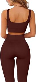 img 3 attached to 👟 FAFOFA Ribbed Workout Outfits: 2 Piece Seamless Sport Bra & High Waist Yoga Leggings Sets for Women