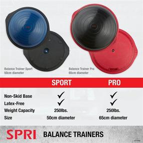 img 2 attached to 50cm Diameter SPRI Balance Trainer Sport - Dome Shape Half-Exercise Ball with Non-Skid Base for Effective Balance Training, Strength Building, Toning, and Enhanced Flexibility