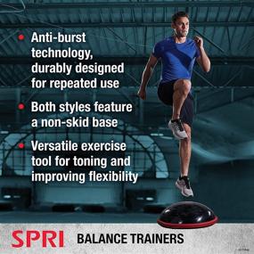 img 3 attached to Спортивный тренажер SPRI Balance Trainer диаметром 50 см - половинный мяч в форме купола с противоскользящей основой для эффективного тренирования равновесия, укрепления мышц, формирования тела и увеличения гибкости