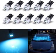 🔆 ice blue ibrightstar led bulbs: boost brightness for license plate, interior, dome, trunk lights – 168 175 194 2825 w5w t10 wedge, 3030 chipsets logo