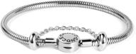 stylish gnoce charm bracelet: stainless steel, safety chain, metal snake chain & round clasp - perfect for diy bangle creations! logo