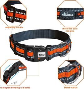 img 3 attached to 🐾 MORITA BOKUJO Neoprene Padded Dog Collar, Adjustable Breathable Nylon Pet Collar for Small Medium Large Dogs (Orange, M-Size: 1-inch Width, 14-20 inches Length)