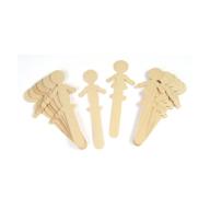 👥 chenille kraft ck-3645 people shaped wood craft sticks: pack of 16, 4" wide, 8" length, 1.25" height logo