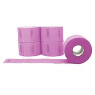 💆 level 3 neck paper - flexible & water resistant neck strips for barbers & hair stylists - pre-cut & easy to use - 5 rolls (100 each) - pink logo