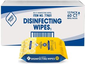 img 3 attached to 🍋 WipesPlus All Purpose Disinfecting Wipes, Lemon Scent, 80 Wipes/Packet, Lot of 12