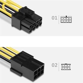 img 3 attached to 💡 Кабель-адаптер Benfei 2 Pack 6-Pin до 8-Pin PCIe - Эффективное преобразование питания на 4 дюйма