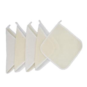 img 4 attached to Set of 5 Soft Weave Home Spa Bath Shower Exfoliating Massage Cloths, Dual-Sided with Exfoliating Scrub and Terry Cloth Towel for Face and Body Wash