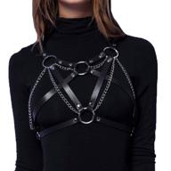 🔗 asooll punk leather layered bra body chain circle waist chain - trendy body harness for nightclub prom party. fashion body chains as stylish accessories for women and girls. logo