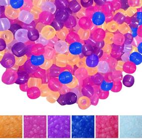 img 2 attached to 💫 1000pcs UV Changing Bead Glow in The Dark for Jewelry Bracelets Making - UV Beads by Jerbro with Elastic Thread