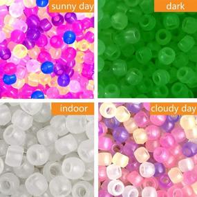 img 1 attached to 💫 1000pcs UV Changing Bead Glow in The Dark for Jewelry Bracelets Making - UV Beads by Jerbro with Elastic Thread