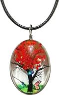 🌳 tree of life necklace with real dried plant in red epoxy - handmade nature lovers' favorite by shadencolor logo