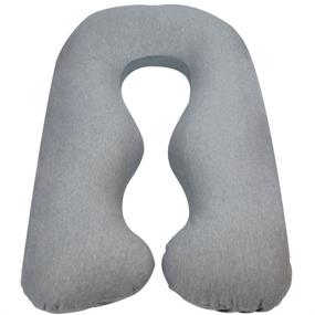img 1 attached to 🛏️ Gray Replacement Cover for Leachco Back N Belly Chic Body Pillow