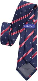 img 2 attached to KissTies Patriotic Necktie: Stars and Stripes Men's Accessories in Ties, Cummerbunds & Pocket Squares - Show your American Pride!