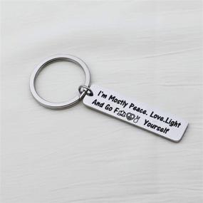img 1 attached to 🔑 G-Ahora Peace Love Light Keychain: A Bold Expression for Vulgar Friends (Swear Word KR)