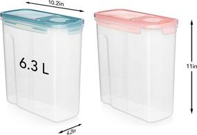 img 3 attached to 🥣 6.3L Extra Large Tall Food Storage Containers (213 oz / 26.6 Cup) for Rice, Flour, Sugar & Cereal - Airtight Kitchen & Pantry Organization Bulk Food Storage Set, BPA-Free - 2 Piece Cereal Container Set by Shazo