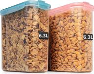 🥣 6.3l extra large tall food storage containers (213 oz / 26.6 cup) for rice, flour, sugar & cereal - airtight kitchen & pantry organization bulk food storage set, bpa-free - 2 piece cereal container set by shazo логотип