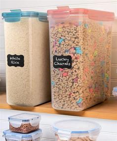 img 2 attached to 🥣 6.3L Extra Large Tall Food Storage Containers (213 oz / 26.6 Cup) for Rice, Flour, Sugar & Cereal - Airtight Kitchen & Pantry Organization Bulk Food Storage Set, BPA-Free - 2 Piece Cereal Container Set by Shazo