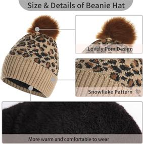 img 2 attached to Ecodudo Pieces Beanie Leopard Acrylic Outdoor Recreation and Hiking & Outdoor Recreation Clothing