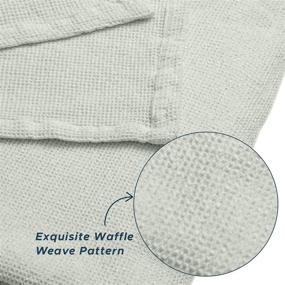 img 3 attached to 🛋️ ORNISA 100% Cotton Waffle Weave Throw Blanket – Queen/Full Size, Light Weight & Breathable Cozy Blanket for Bed, Couch, Sofa – Oeko Certified, All Season – 104x94 Inches, Grey