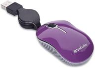 🖱️ verbatim usb mini travel mouse for mac and pc - commuter series purple: compact & wired optical mouse logo