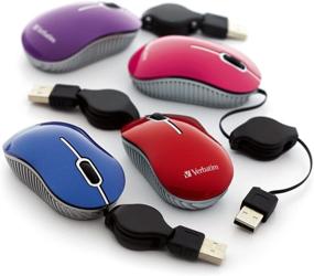 img 1 attached to 🖱️ Verbatim USB Mini Travel Mouse for Mac and PC - Commuter Series Purple: Compact & Wired Optical Mouse