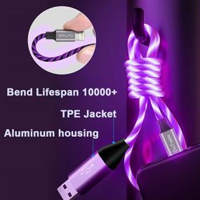 img 2 attached to 🔌 OuTrade LED Lightning Cable Charger [Apple MFi Certified] - USB Charging/Sync Cord for iPhone SE 11 11 Pro 11 Pro Max Xs MAX XR X 8 7 6S 6, iPad and More (Purple, 3.3 ft)