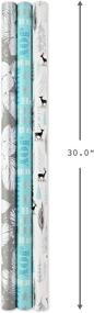 img 2 attached to 🎁 Hallmark Christmas Wrapping Paper Bundle: Elegant Winter Design with Cut Lines on Reverse, Holographic - Pack of 3, 80 sq. ft. total