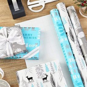 img 3 attached to 🎁 Hallmark Christmas Wrapping Paper Bundle: Elegant Winter Design with Cut Lines on Reverse, Holographic - Pack of 3, 80 sq. ft. total