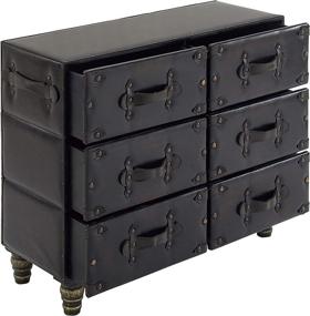 img 1 attached to 🪑 Enhance Your Space with Deco 79 66865 Wood Leather Cabinet – A Classic Space Filler