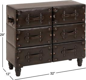 img 2 attached to 🪑 Enhance Your Space with Deco 79 66865 Wood Leather Cabinet – A Classic Space Filler