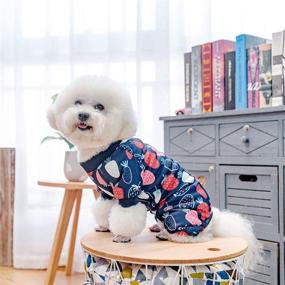 img 3 attached to 🍓 Soft Dog Pajamas - Adorable Jumpsuit with Fruit Pattern for Small and Medium Dogs - Strawberry