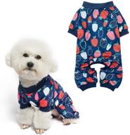 🍓 soft dog pajamas - adorable jumpsuit with fruit pattern for small and medium dogs - strawberry логотип