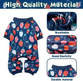 img 1 attached to 🍓 Soft Dog Pajamas - Adorable Jumpsuit with Fruit Pattern for Small and Medium Dogs - Strawberry