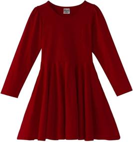 img 4 attached to 👗 Noomelfish Girls Cotton Casual Puff Sleeve Swing Dress with Pockets, Twirly Skater Design (2-12 Years)