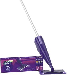 img 4 attached to 🧹 Swiffer WetJet Hardwood and Floor Spray Mop Cleaner Starter Kit: Power Mop, 10 Pads, Cleaning Solution, Batteries Included