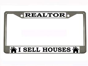 img 1 attached to 🏠 Realtor I Sell Houses: Chrome Metal Auto License Plate Frame & Car Tag Holder