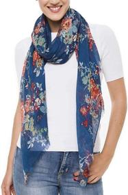 img 3 attached to Stylish Floral Scarves - MIMOSITO Women's Lightweight Fashion Accessories